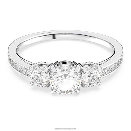 prilákať trilógiu prsteň okrúhly výbrus, biely, rhodiovaný B8ZNT977 Swarovski šperky