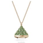 príveskové hodinky trojuholníkový strih, zelená, šampanské zlaté prevedenie B8ZNT224 Swarovski šperky