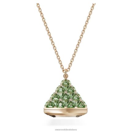 príveskové hodinky trojuholníkový strih, zelená, šampanské zlaté prevedenie B8ZNT224 Swarovski šperky