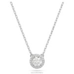 prívesok constella kruhový rez, dlažba, biela, rhodiovaná B8ZNT187 Swarovski šperky