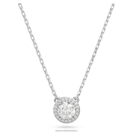 prívesok constella kruhový rez, dlažba, biela, rhodiovaná B8ZNT187 Swarovski šperky