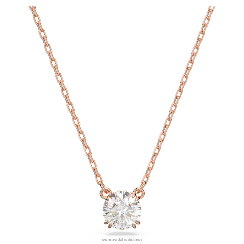 prívesok constella okrúhly výbrus, biely, pozlátený ružovým zlatom B8ZNT207 Swarovski šperky - Image 1