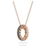 prívesok exalta okrúhly strih, čierna, pozlátená ružovým zlatom B8ZNT285 Swarovski šperky - Image 4