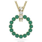 prívesok exalta okrúhly strih, zelená, pozlátená B8ZNT341 Swarovski šperky