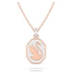 prívesok signum labuť, biela, pozlátená ružovým zlatom B8ZNT265 Swarovski šperky