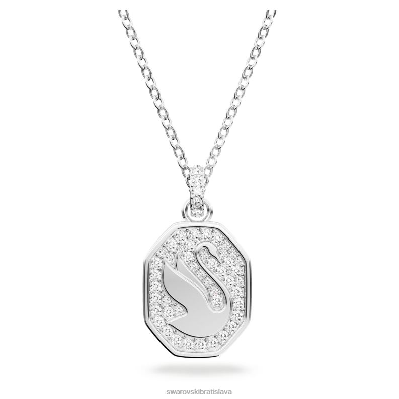 privesok_signum_labut_biela_rhodiovana_b8znt296_swarovski_sperky.jpg prívesok signum labuť, biela, rhodiovaná B8ZNT296 Swarovski šperky - Image 1