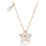 prívesok stella kite strih, hviezdicový, biely, pozlátený ružovým zlatom B8ZNT287 Swarovski šperky