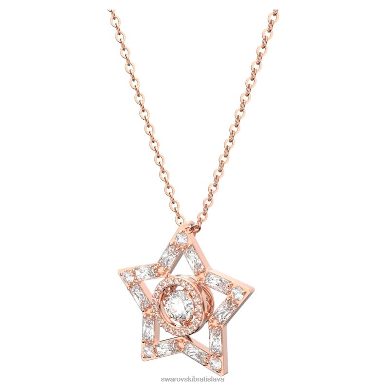 prívesok stella zmiešané strihy, hviezdicové, biele, pozlátené ružovým zlatom B8ZNT214 Swarovski šperky - Image 3