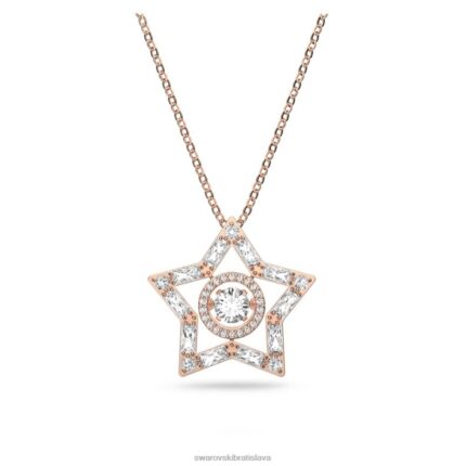 prívesok stella zmiešané strihy, hviezdicové, biele, pozlátené ružovým zlatom B8ZNT214 Swarovski šperky