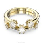 prstenec súhvezdia okrúhly výbrus, biely, pozlátený B8ZNT373 Swarovski šperky