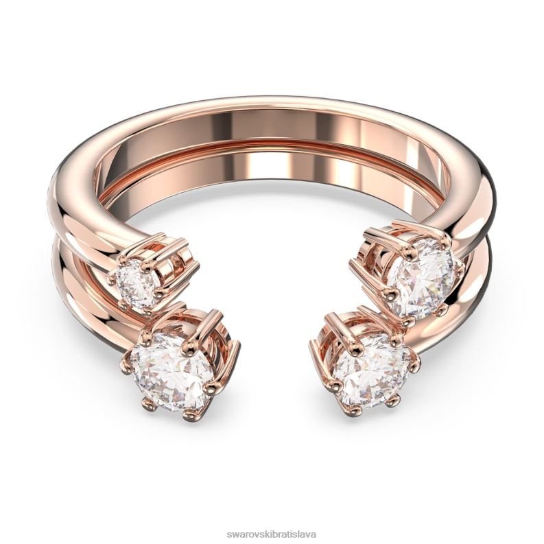 prstenec súhvezdia okrúhly výbrus, biely, pozlátený ružovým zlatom B8ZNT380 Swarovski šperky - Image 1