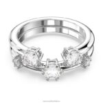 prstenec súhvezdia okrúhly výbrus, biely, rhodiovaný B8ZNT376 Swarovski šperky