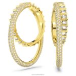 rota kruhové náušnice zmiešané strihy, biele, pozlátené B8ZNT864 Swarovski šperky