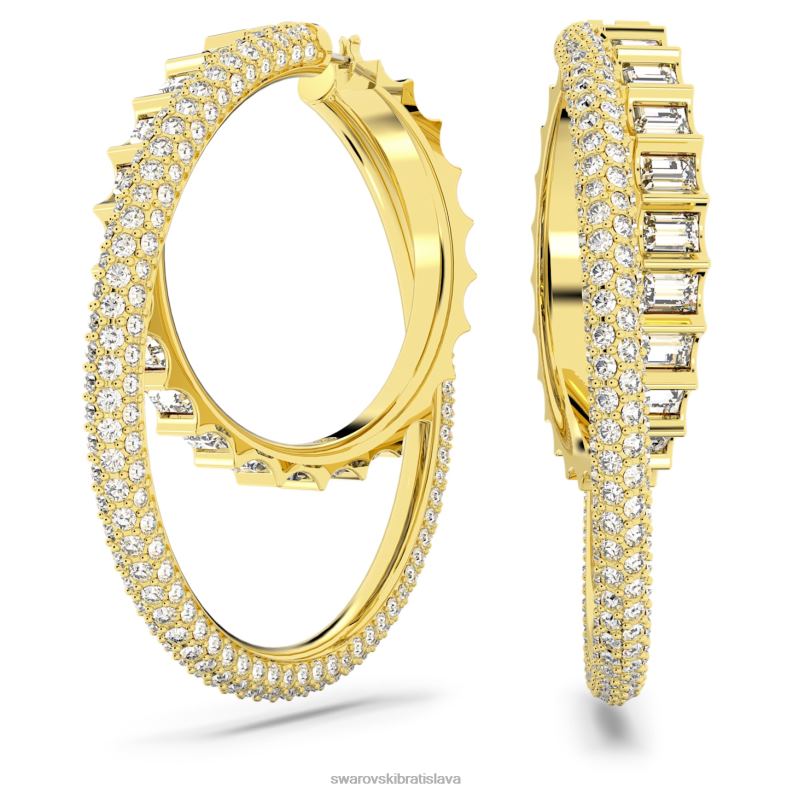 rota_kruhove_nausnice_zmiesane_strihy_biele_pozlatene_b8znt864_swarovski_sperky.jpg rota kruhové náušnice zmiešané strihy, biele, pozlátené B8ZNT864 Swarovski šperky - Image 1