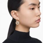 rota visiace náušnice zmiešané okrúhle výbrusy, biele, pozlátené B8ZNT814 Swarovski šperky - Image 2