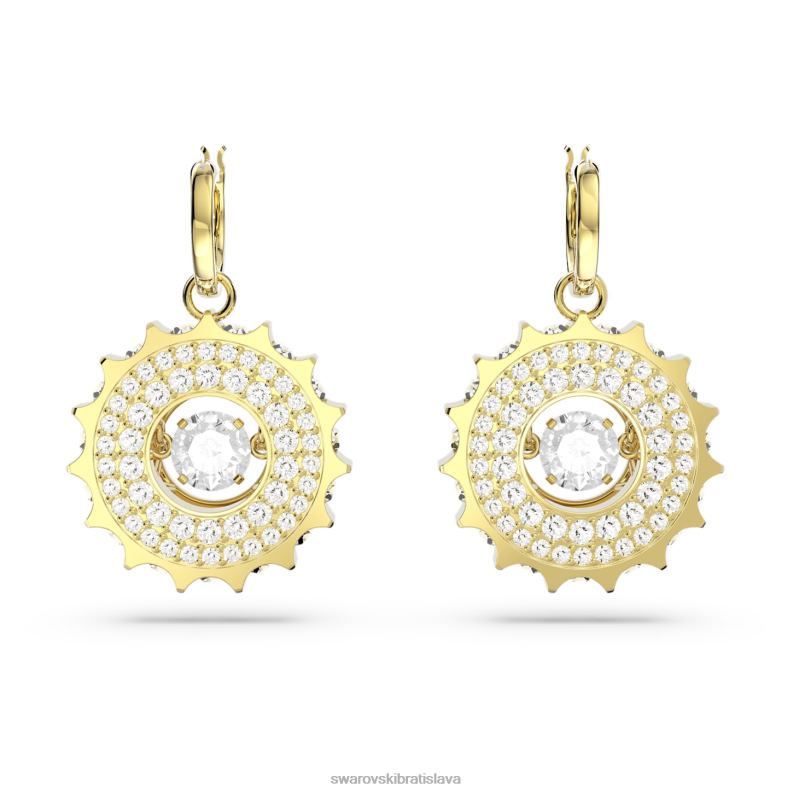 rota visiace náušnice zmiešané okrúhle výbrusy, biele, pozlátené B8ZNT814 Swarovski šperky - Image 3