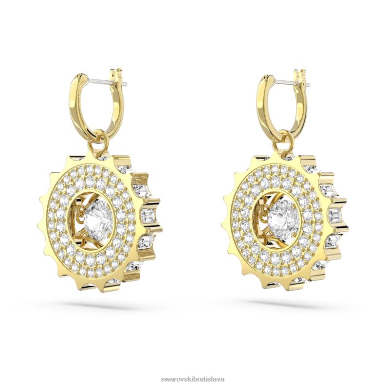 rota visiace náušnice zmiešané okrúhle výbrusy, biele, pozlátené B8ZNT814 Swarovski šperky - Image 4