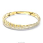 rotačný náramok zmiešané strihy, biele, pozlátené B8ZNT613 Swarovski šperky