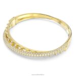 rotačný náramok zmiešané strihy, biele, pozlátené B8ZNT613 Swarovski šperky - Image 3