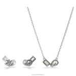 sada mesmera zmiešané rezy, biele, rhodiované B8ZNT400 Swarovski šperky - Image 5