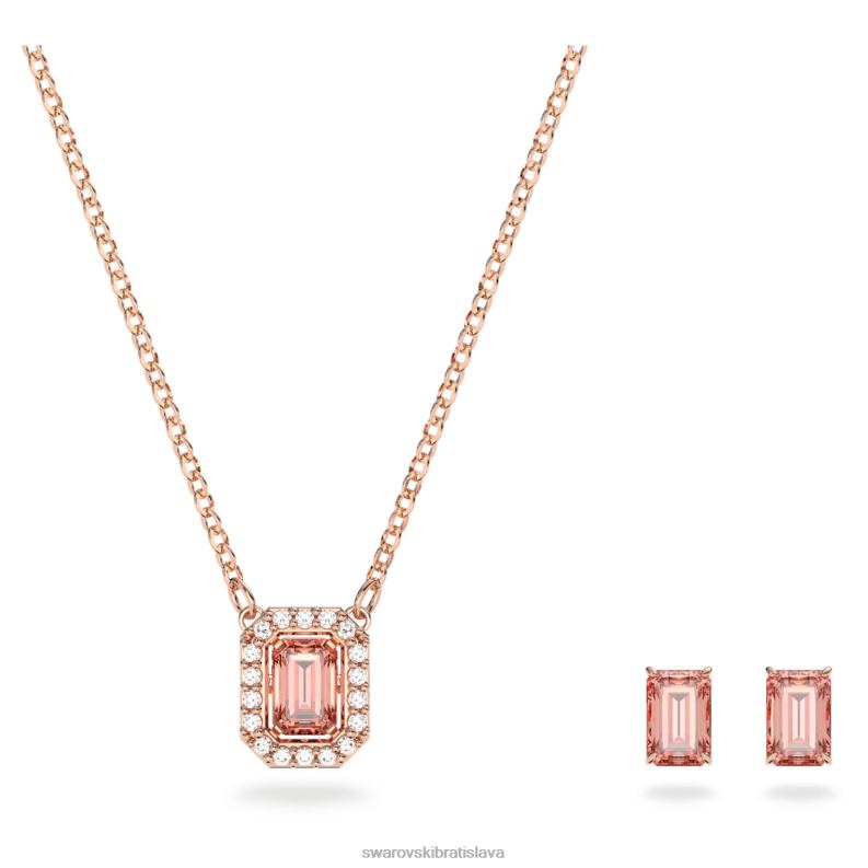 set tisícročí osemhranný výbrus, ružový, pozlátený ružovým zlatom B8ZNT393 Swarovski šperky - Image 1