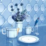 signum hrnček s vrchnákom porcelán, modrá B8ZNT1745 Swarovski dekorácie - Image 7