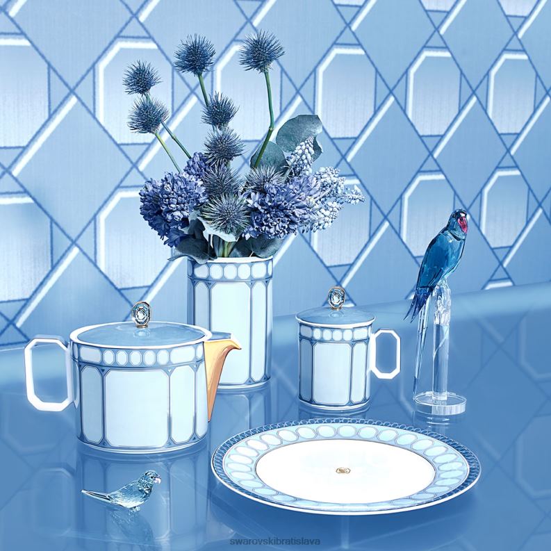 signum hrnček s vrchnákom porcelán, modrá B8ZNT1745 Swarovski dekorácie - Image 7