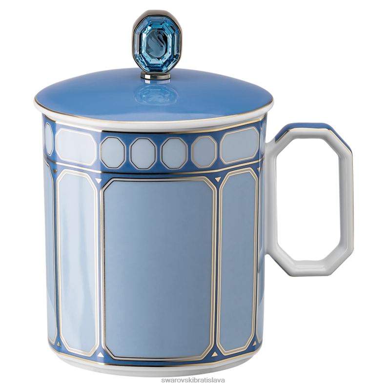 signum_hrncek_s_vrchnakom_porcelan_modra_b8znt1745_swarovski_dekoracie.jpg signum hrnček s vrchnákom porcelán, modrá B8ZNT1745 Swarovski dekorácie - Image 1
