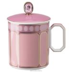 signum hrnček s vrchnákom porcelán, ružová B8ZNT1743 Swarovski dekorácie
