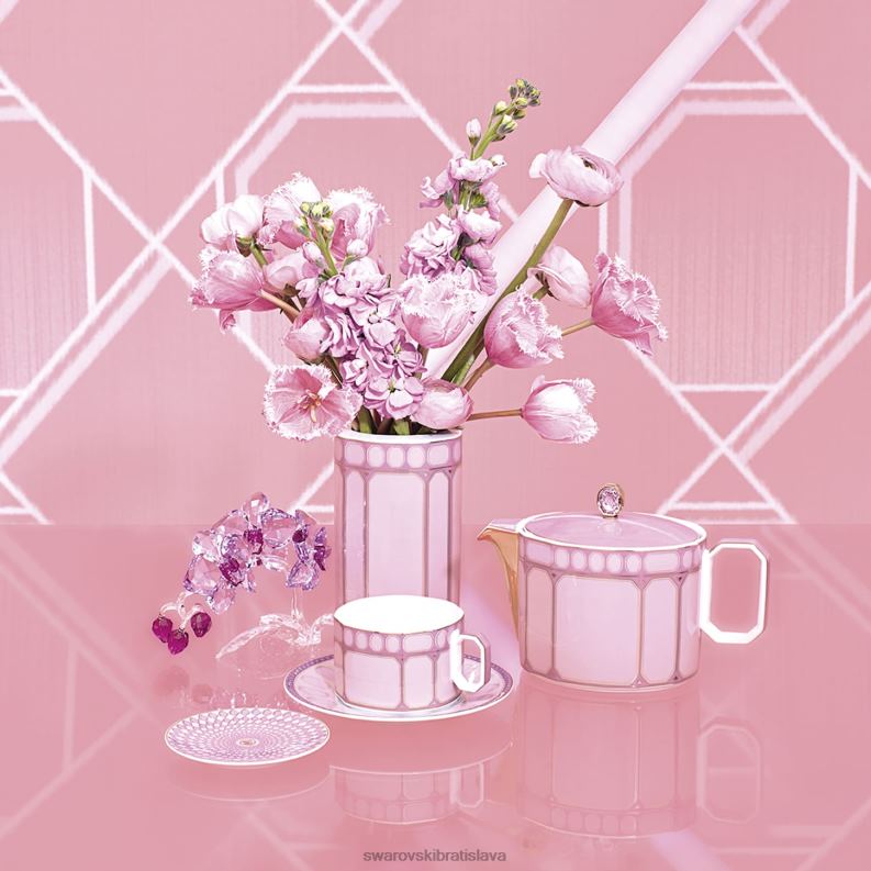 signum hrnček s vrchnákom porcelán, ružová B8ZNT1743 Swarovski dekorácie - Image 7