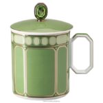 signum hrnček s vrchnákom porcelán, zelená B8ZNT1709 Swarovski dekorácie