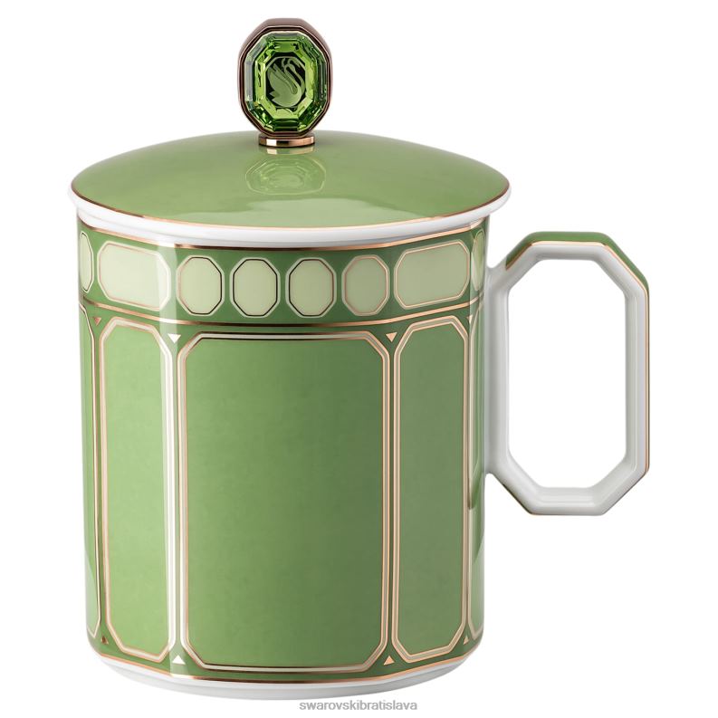 signum_hrncek_s_vrchnakom_porcelan_zelena_b8znt1709_swarovski_dekoracie.jpg signum hrnček s vrchnákom porcelán, zelená B8ZNT1709 Swarovski dekorácie - Image 1