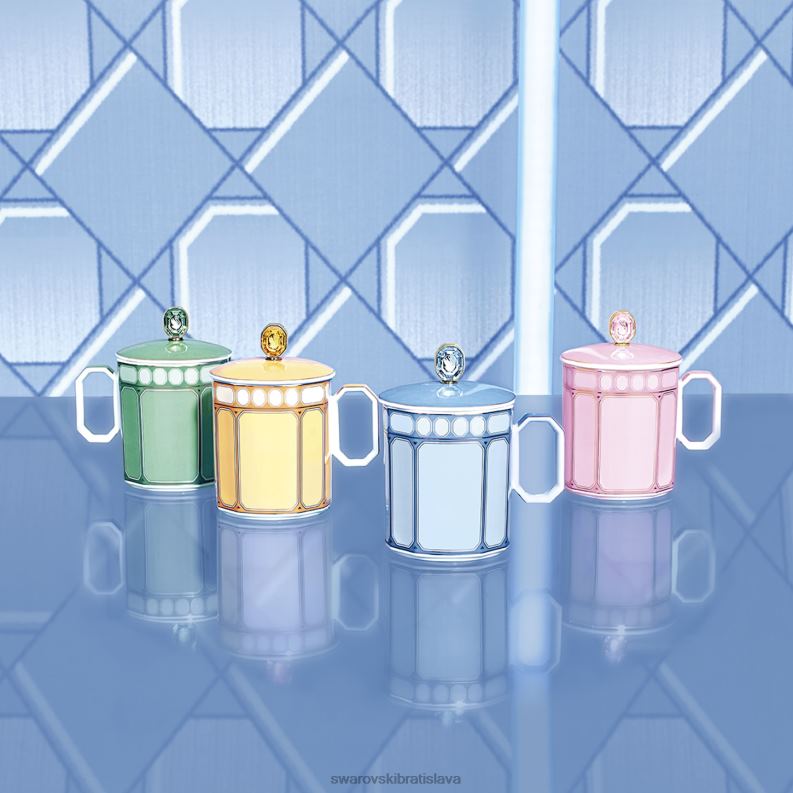 signum hrnček s vrchnákom porcelán, žltá B8ZNT1713 Swarovski dekorácie - Image 2