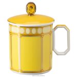 signum hrnček s vrchnákom porcelán, žltá B8ZNT1713 Swarovski dekorácie