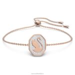 signum náramok labuť, biela, pozlátená ružovým zlatom B8ZNT529 Swarovski šperky