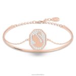 signum náramok labuť, biela, pozlátená ružovým zlatom B8ZNT639 Swarovski šperky