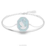 signum náramok labuť, modrá, rhodiovaná B8ZNT642 Swarovski šperky
