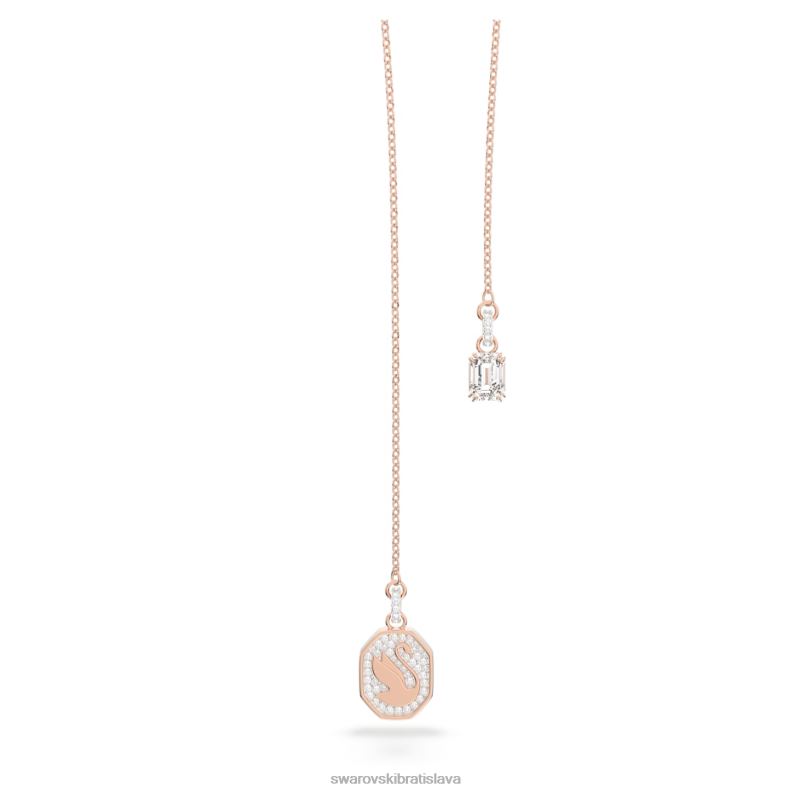 signum y náhrdelník labuť, biela, pozlátená ružovým zlatom B8ZNT103 Swarovski šperky - Image 3