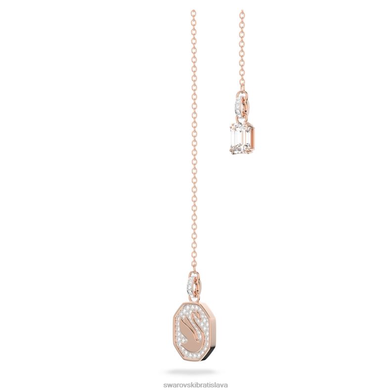 signum y náhrdelník labuť, biela, pozlátená ružovým zlatom B8ZNT103 Swarovski šperky - Image 5