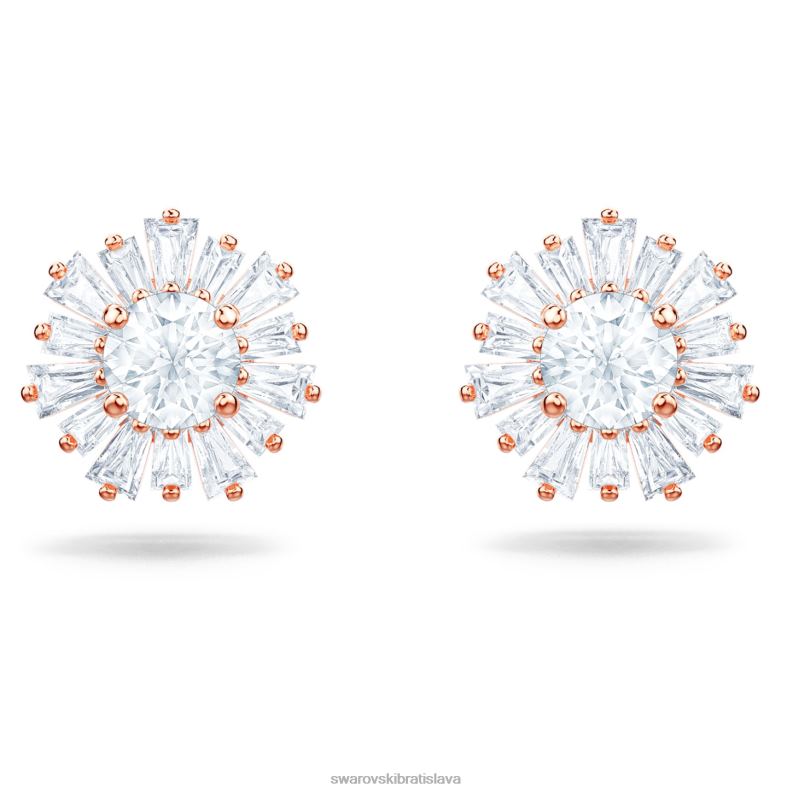 slnecne_napichovacie_nausnice_zmiesane_strihy_slnko_biele_pozlatene_ruzovym_zlatom_b8znt659_swarovski_sperky.jpg slnečné napichovacie náušnice zmiešané strihy, slnko, biele, pozlátené ružovým zlatom B8ZNT659 Swarovski šperky - Image 1