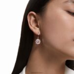 slnečné náušnice zmiešané strihy, slnko, ružové, pozlátené ružovým zlatom B8ZNT915 Swarovski šperky - Image 2