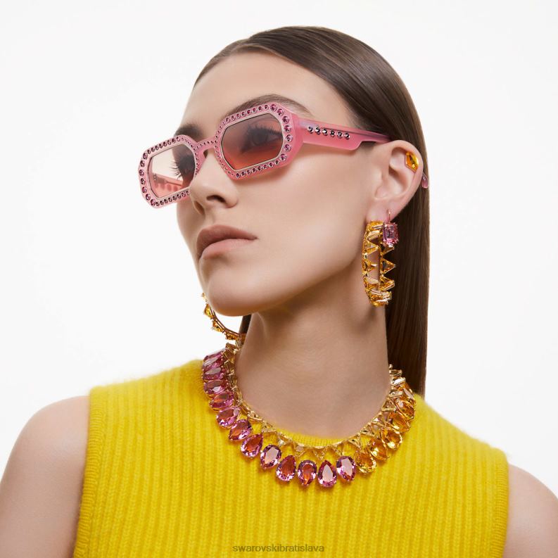 slnečné okuliare v tvare osemuholníka dlažba, sk0345 72u, ružová B8ZNT1447 Swarovski príslušenstvo - Image 10