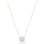 slnečný prívesok zmiešané strihy, slnko, biele, pozlátené ružovým zlatom B8ZNT178 Swarovski šperky