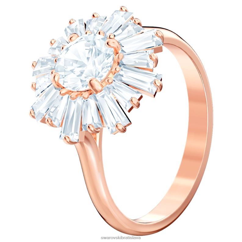 slnečný prsteň zmiešané strihy, slnko, biele, pozlátené ružovým zlatom B8ZNT1082 Swarovski šperky - Image 3