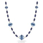 somnia náhrdelník modrá, pozlátená B8ZNT89 Swarovski šperky