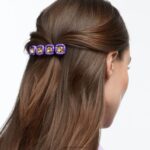 sponka do vlasov vankúšový strih, fialová, pozlátená B8ZNT1478 Swarovski príslušenstvo - Image 2