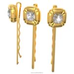 sponka do vlasov vankúšový strih, zlatý tón, pozlátený B8ZNT1475 Swarovski príslušenstvo
