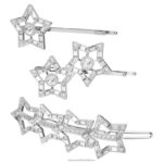sponka do vlasov zmiešané rezy, hviezdicové, biele, rhodiované B8ZNT1470 Swarovski príslušenstvo