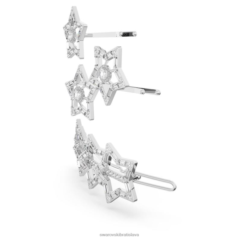 sponka do vlasov zmiešané rezy, hviezdicové, biele, rhodiované B8ZNT1470 Swarovski príslušenstvo - Image 3