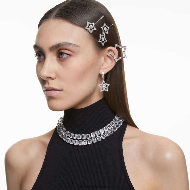 sponka do vlasov zmiešané rezy, hviezdicové, biele, rhodiované B8ZNT1470 Swarovski príslušenstvo - Image 5